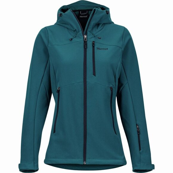 Marmot Moblis Soft Shell Jacket Mallard Green size Large Hike Ski Snowboarding - Picture 1 of 12